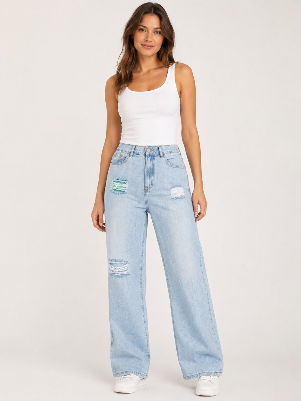 POL Light Wash Distressed Jeans - Light Blue NWOT